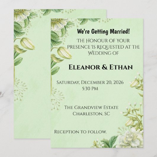 Levende gele tulp & Ranunculus formeel trouwfeest  (Voorkant / Achterkant)