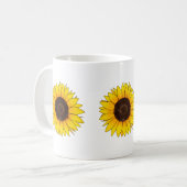 Levende Gele Zonnebloem Bloei Koffiemok (Voorkant links)