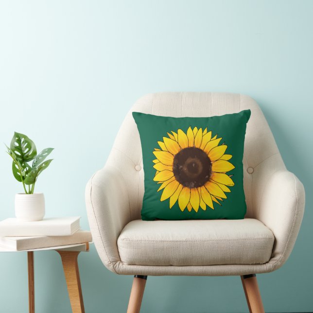 Levende Gele Zonnebloem Bloei Kussen (Stoel)