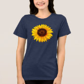 Levende Gele Zonnebloem Bloei Tri-Blend Shirt (Voorkant)