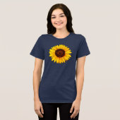 Levende Gele Zonnebloem Bloei Tri-Blend Shirt (Voorkant volledig)