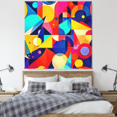 Levende Geometrische Abstracte Kunst Canvas Afdruk (Insitu (Slaapkamer))