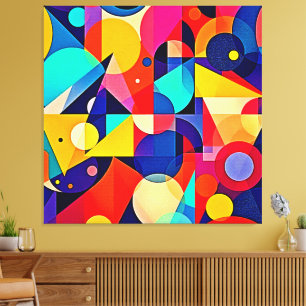 Levende Geometrische Abstracte Kunst Canvas Afdruk