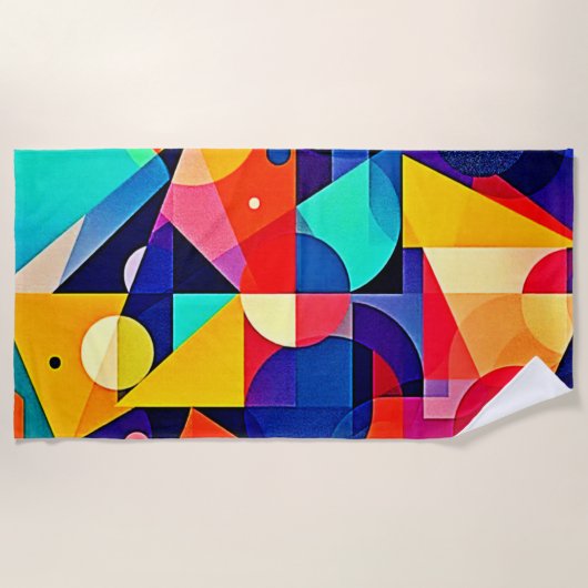 Levende Geometrische Abstracte Kunst Strandlaken (Voorkant)