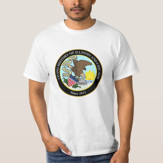 Levende geschiedenis van Illinois en Chicago Commu T-shirt (Voorkant)