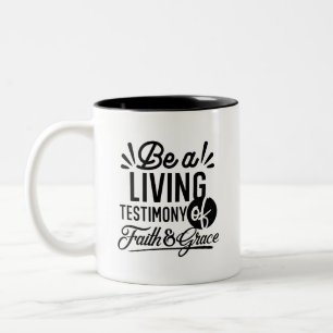 Levende Getuigenis Bijbel Citaat Christelijke Moti Tweekleurige Koffiemok