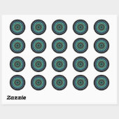Levende groene Mandala caleidoscoop stickers (Vel)