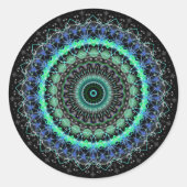 Levende groene Mandala caleidoscoop stickers (Voorkant)
