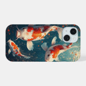 Levende Koi Vissen Zwemmen iPhone 15 Case (Achterkant horizontaal)