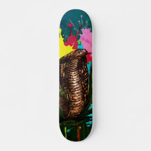 Levende Koning Cobra Drip Art Illustratie Persoonlijk Skateboard