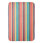 Levende koraal-, blauwe en gele strepen badmat (Voorkant Verticaal)