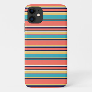 Levende koraal-, blauwe en gele strepen Case-Mate iPhone case