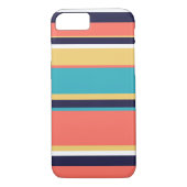 Levende koraal-, blauwe en gele strepen Case-Mate iPhone case (Achterkant)