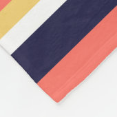 Levende koraal-, blauwe en gele strepen fleece deken (Hoek)