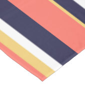 Levende koraal-, blauwe en gele strepen tafelkleed (Gekanteld)