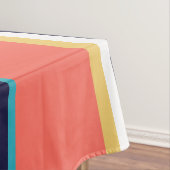 Levende koraal-, blauwe en gele strepen tafelkleed (Voorbeeld)