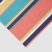 Levende koraal-, blauwe en gele strepen tissuepapier (Detail)