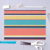 Levende koraal-, blauwe en gele strepen tissuepapier (Craft)