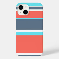 Levende koraal-, blauwe en grijze strepen