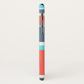 Levende koraal-, blauwe en grijze strepen Case-Mate iPhone case (Achterkant/links)