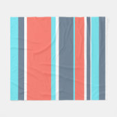 Levende koraal-, blauwe en grijze strepen fleece deken (Voorkant (Horizontaal))