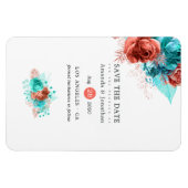 Levende koraal en Turquoise Wedding sparen de Datu Magneet (Horizontaal)