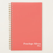 Levende Koraal - Pantone Kleur Minimalistisch met  Planner (Voorkant)