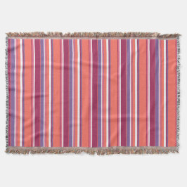 Levende koraal-, rode en violetstrepen deken