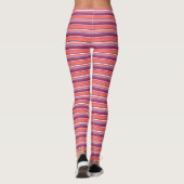 Levende koraal-, rode en violetstrepen leggings (Achterkant)