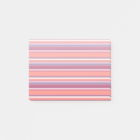 Levende koraal-, rode en violetstrepen post-it® notes (Voorkant)