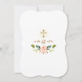 Levende Koraalbloemen Gouden Lijst Heilige Communi Kaart (Achterkant)