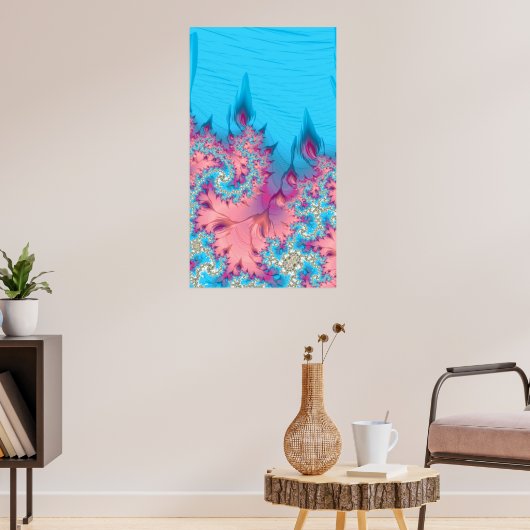 levende koraalrif fractal Ocean Abstract Poster (Woonkamer 3)