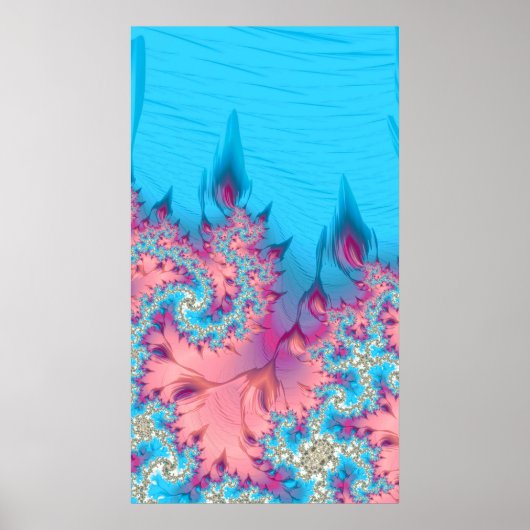levende koraalrif fractal Ocean Abstract Poster (Voorkant)