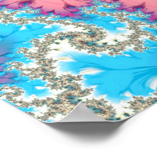 levende koraalrif fractal Ocean Abstract Poster (Hoek)