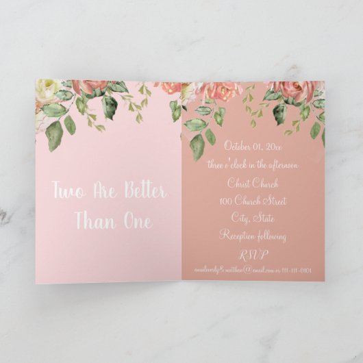 Levende koraalroze of kleur Floral Wedding (Binnen)