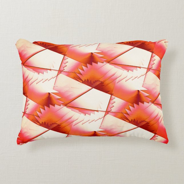 Levende koraalzigzag- of digitale zagen in zonlich accent kussen (Voorkant)