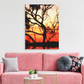 Levende Kunst Zonsondergang Silhouet  Ingepakt Can Canvas Afdruk (Insitu (Woonkamer))