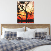 Levende Kunst Zonsondergang Silhouet  Ingepakt Can Canvas Afdruk (Insitu (Slaapkamer))