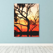 Levende Kunst Zonsondergang Silhouet  Ingepakt Can Canvas Afdruk (Insitu (Houten vloer))