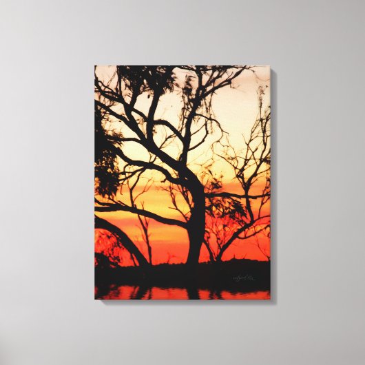 Levende Kunst Zonsondergang Silhouet  Ingepakt Can Canvas Afdruk (Voorkant)