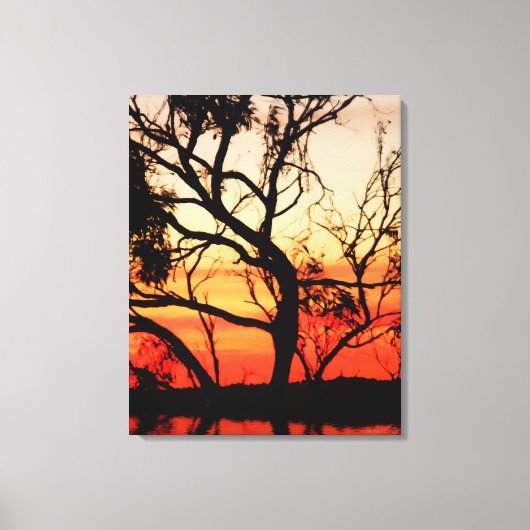 Levende Kunst Zonsondergang Silhouet Verpakt Canva Canvas Afdruk (Voorkant)