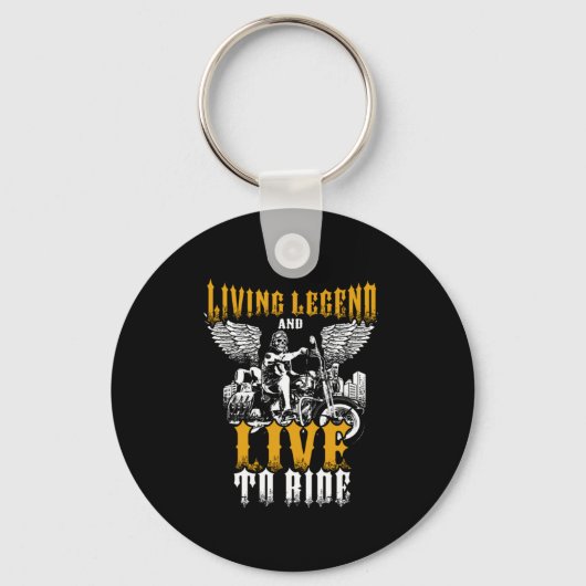 Levende legende live-rijdende motorfiets sleutelhanger (Voorkant)