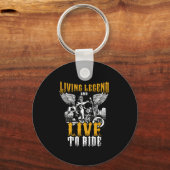 Levende legende live-rijdende motorfiets sleutelhanger (Voorkant)