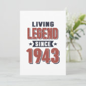 Levende Legende Sinds 1943 Verjaardagscadeau Kaart (Staand voorkant)