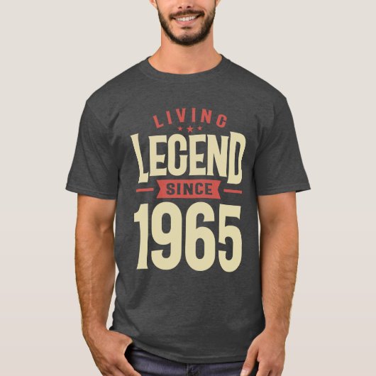 Levende leggende sinds 1965 58e verjaardag t-shirt (Voorkant)