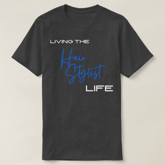 Levende levensstandaard blauwe titel t-shirt (Design voorkant)
