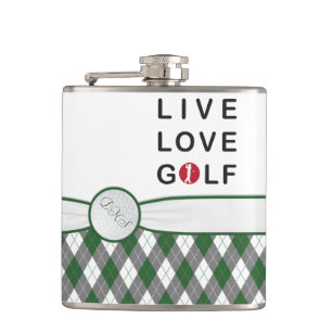 Levende liefde voor golf-heupkolf. heupfles