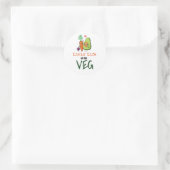 Levende LIfe op de Veg Vegetarian Fun Quote Ronde Sticker (Tas)
