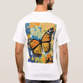 Levende Monarch vlinder Kunst. T-shirt (Achterkant)