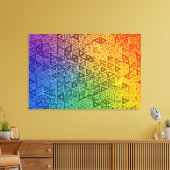 Levende Regenboog Geometrische Driehoek Gradiënt Canvas Afdruk (Insitu (Woonkamer))